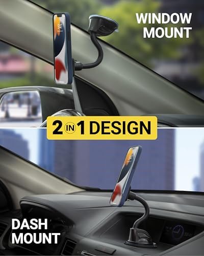 Scosche MXWDL Magnetic Cell Phone Car Mount, Suction Cup Phone Holder for Car Dashboard/Windshield with Extra Strong Magnet and Thick Metal Plate Compatible with iPhone, Samsung, and All Devices - Image 4