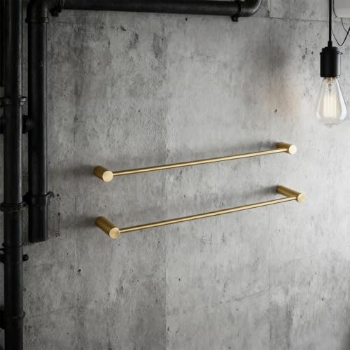 Towel Racks for Bathroom, NEWRAIN 30 inch Double Bath Towel Bar Wall Mounted, Stainless Steel Kitchen Towel Holder, Brushed Gold Towel Rod Towel Rail Hange - Image 6