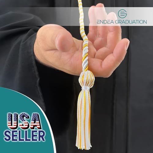 Endea Graduation Single Honor Cord Two-Color (White/Gold) - Image 2