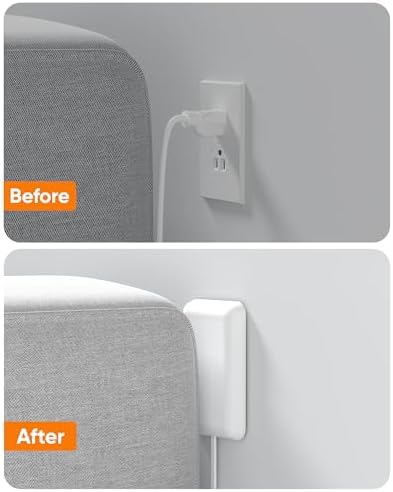 Olcorife Flat Extension Cord with Outlet Cover, Flat Plug Power Strip with 6 Outlets, 5 FT Cord Hidden Outlet Extender for Tight Spaces - Image 3
