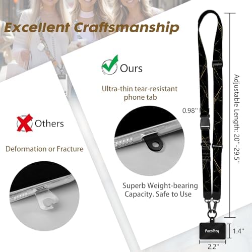 Icycay Phone Lanyard Crossbody Strap Neck Adjustable Teacher Women Marble - Image 5