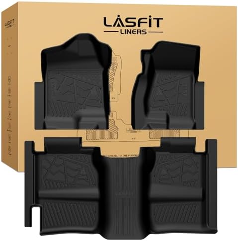 LASFIT Floor Mats for Chevy Silverado/GMC Sierra Extended Cab 1500 2500/2500HD 1999-2007, 3500HD 2001-2007(2007 Fit Classic Body Only), All Weather TPE Custom Fit Floor Mats for Cars, 1st & 2nd Row by LASFIT