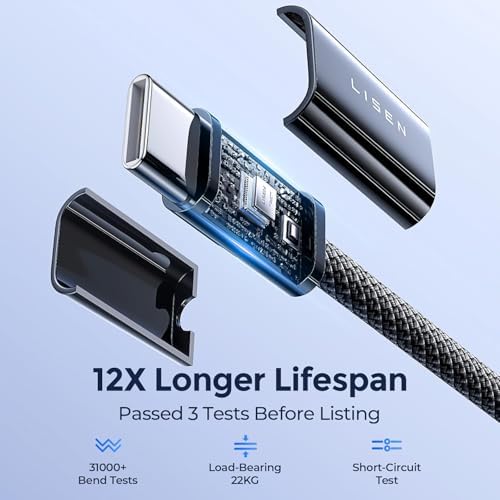 LISEN 240W USB C to USB C Cable, PS/2 Charging Cable (10FT+10FT) - Image 7