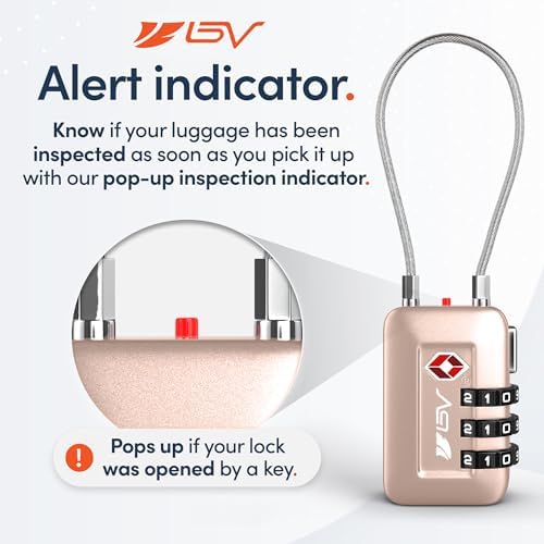 TSA Accepted Luggage Travel Lock, Set-Your-Own Combination Lock for School Gym Locker, Luggage Suitcase Baggage Locks, Filing Cabinets, Toolbox, Case (Titanium, 4 Pack) - Image 5