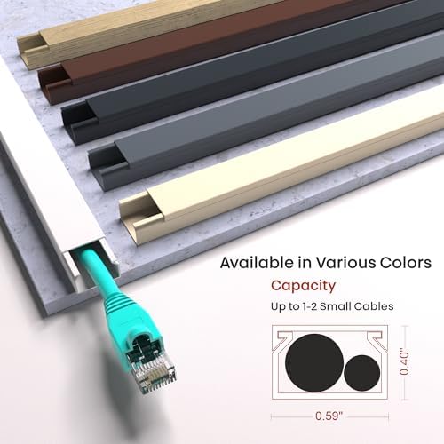 One Cord Channel Cable Concealer - 315in One-Cord Cover for Wall, Mini Wire Hider for 1-2 Wires, Paintable Electric Cable Cover for Outside, Wall Mount TV Cord Hider - Image 2