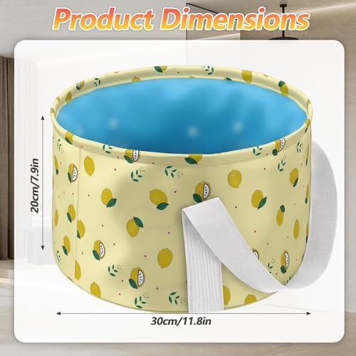Foldable Bucket for Soaking Feet, Portable Foot Bath Tub Spa Basin Yellow Footbath Bucket for Travel Home Pedicure Outdoor Camping/Wash Face Vegetables Fruits(Yellow) - Image 5