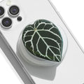 OnTheGrip Compatible with Magsafe Magnetic Cute Acrylic Tropical Leaf Design Collapsible Mobile Phone Grip Stand Holder for Smartphone Tablet Cell Phone Accessory (Crystallinum Dark) by OnTheGripofficial