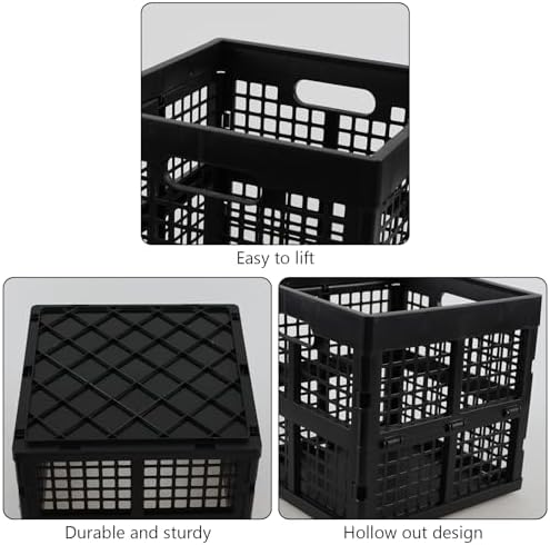 Square Milk Crate, 18 L Plastic Stackable Utility Crate, 3 Pack - Image 4