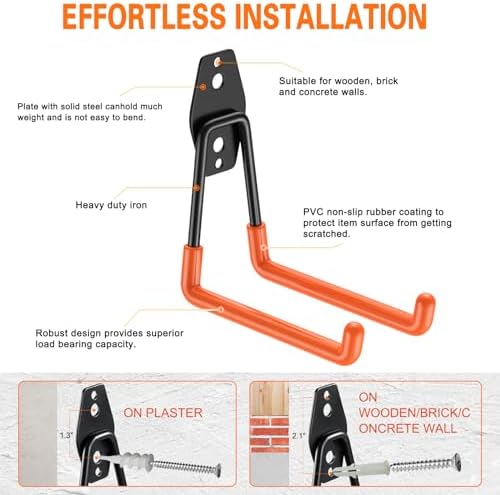 HUPBIPY Garage Hooks Heavy Duty, Large Square Wall Hooks - Image 3