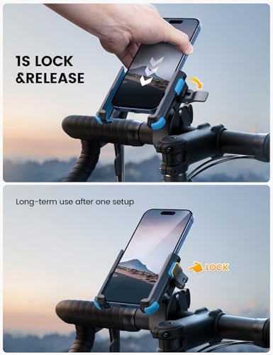 Lamicall Motorcycle Bike Phone Mount, 1s Lock Bike Phone Holder - Image 3