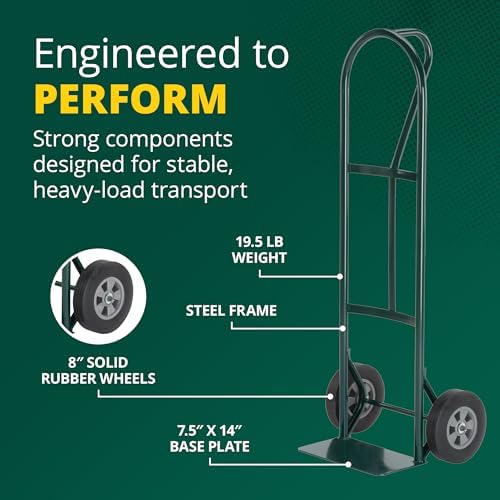 Harper Trucks BKB85 Steel P-Handle Hand Truck Dolly, 600 lb - Image 5