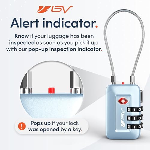 TSA Accepted Luggage Travel Lock, Set-Your-Own Combination Lock for School Gym Locker, Luggage Suitcase Baggage Locks, Filing Cabinets, Toolbox, Case (Arctic Blue, 4 Pack) - Image 4