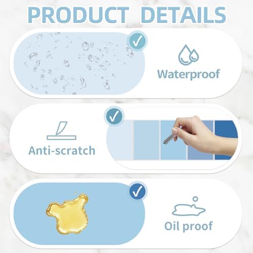 3" x 2" Blue Thermal Label,Self-Adhesive Rectangle Thermal Sticker Labels for Logo Design,Name/Price Tag,Thanks Card,Address,QR Code - Image 3