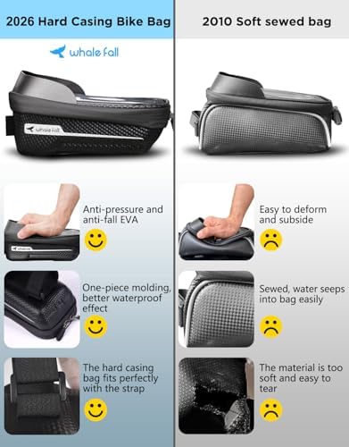 whale fall Bike Frame Bag Waterproof, 3D EVA Hard Shell, Bike Phone Holder - Image 2