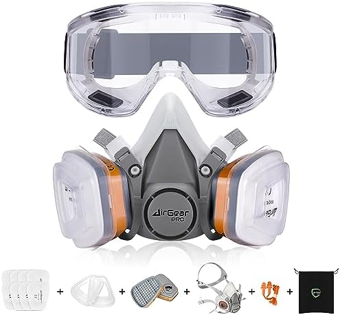 AirGearPro G-500 Reusable Respirator Mask with A1P2 Filters | Anti-Dust Mask Ideal for Painting, Woodworking, Construction, Sanding, Spraying, Chemicals, DIY etc by Airgearpro