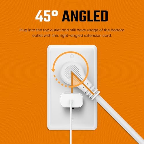 Flat 3-Outlet Extension Cord 25 Ft for Indoor Use by Bindmaster- UL-Listed 3-Prong Multi Extension Wire- Space-Saving Flat Angled Extension Cord (1 Pack) - Image 3