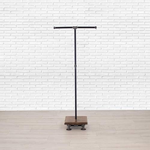 Industrial Pipe and Wood Clothes Rack 2-Way, Garment Rack, Clothing Rack, Closet Organizer, Clothing Storage and Display, Wood Shelving - Image 4