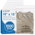 10" X 15" (1000 Count) Self Seal Clear Poly Bags with Suffocation Warning by SpartanIndustrial