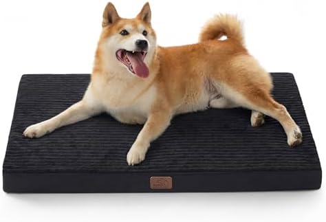 Bedsure ComfyFleece Large Dog Bed for Crate with Washable Cover, 35x22 by BEDSURE