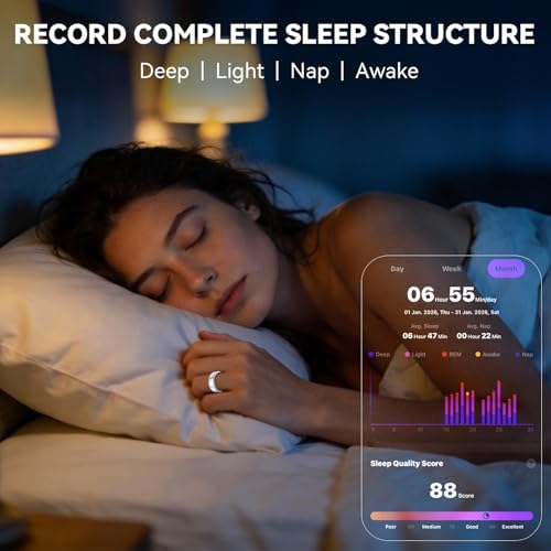 Smart Ring for Women Men,Fitness Tracker Ring,Heart Rate,Blood Oxygen,Step Tracker,Sleep Tracker,Meditation Assistance,No Subscription Fee,IP68 Waterproof,2026 New Holiday Gifts (Gold 11) - Image 3