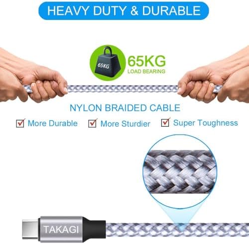 USB C Cable Fast Charging Nylon Braided 3Pack 6ft USB A to Type C Cord - Image 4