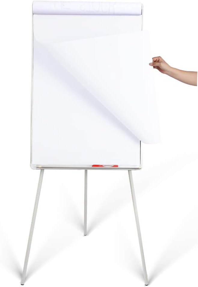 Whiteboard Easel 36" x 24" Height Adjustable, Magnetic Dry Erase Board by DexBoard