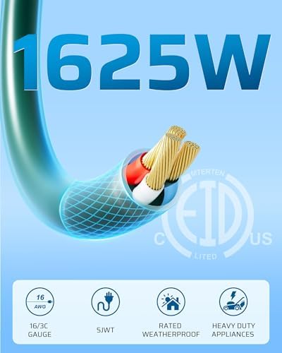 DEWENWIL 45FT (15'+10’ *3) Outdoor Extension Cord, 1 to 3 Splitter, Green - Image 7