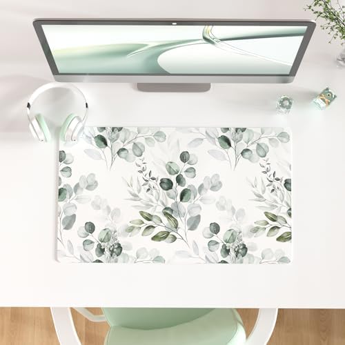 Colorful Star Large Mouse Pad, PU Leather Waterproof Desk Mat, Computer Gaming Mouse Pad, XXL Full Extended Mousepad Non Slip Desk Pad for School Office Home 23.6" x 13.8" - Soft Eucalyptus by ColorfulStar