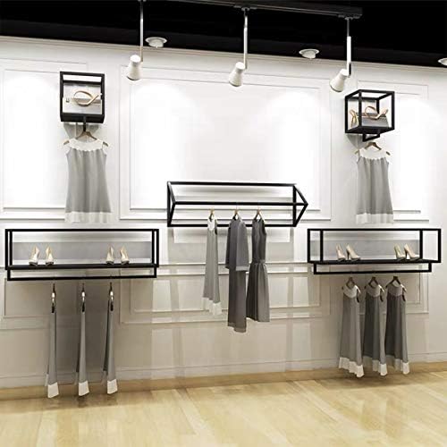 Creative Triangle Display Garment Racks in Boutique Clothing Stores, Wall-Mounted Hanging Clothes Shelf in Home, Towel Racks for Bathroom Storage (Black, 31.5" L) - Image 6