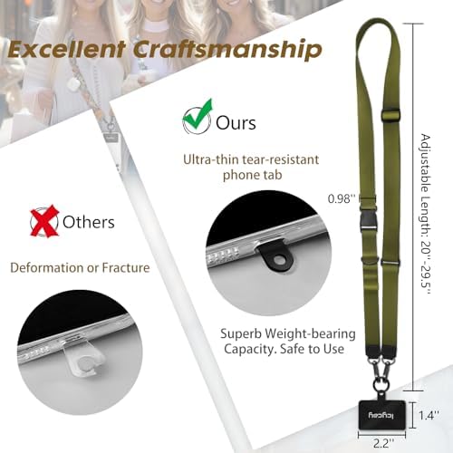 Icycay Phone Lanyard Crossbody Strap Neck Adjustable Teacher Women Green - Image 5