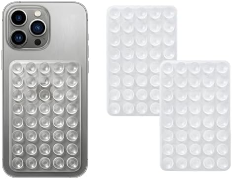 SHENGXIN 2 Pack Silicone Double-Sided Suction Grip – 40 Cups per Side, Strong Hold for iPhone, Galaxy, Pixel, Android – Hands-Free for Selfies & Videos (Clear) by SHENGXIN