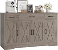 HOSTACK Kitchen Buffet Sideboard Storage Cabinet, Coffee Bar Cabinet, Grey by HOSTACK