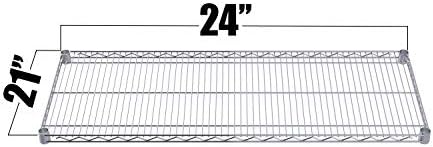 Chrome Wire Shelf |Pack of 2 Shelves| for Storage in Dry Environments | Ideal for Stores, Restaurants, Businesses and Homes (Chrome Wire Shelves, 21''W x 24''L) - Image 2