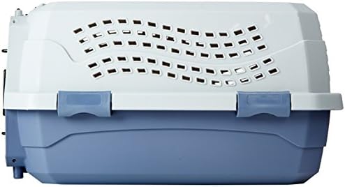 Amazon Basics 2-Door Top-Load Hard-Sided Pet Travel Carrier for Cats and Small Dogs, 19" L x 12.6" W x 10" H, Gray & Blue (Pack of 6) - Image 5