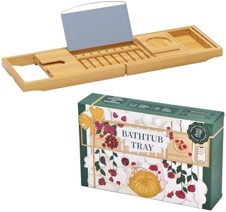 Sen Yi Bao Luxury Bamboo Bathtub Tray - Wooden Expandable Caddy with Book, Tablet, Wine Holder - Gift Idea - Image 6