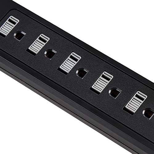 Amazon Basics Surge Protector Power Strip with 6 Outlets, 2 USB Ports, 1000 Joule, 6-Foot Cord Length, Black - Image 4