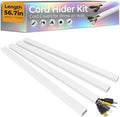 56.7in TV Cord Hider Wall, Cord Covers for 2-4 Wires on Wall, Self-Adhesive TV Cable Hider Wall, Paintable Wire Hider Wire Covers for Cords on Wall, TV Cable Management Raceway, W0.95 H0.55in, White by Wuitaouy