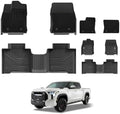 3W Floor Mats Fit 2022-2026 Toyota Tundra CrewMax Cab, TPE All-Weather by 3W