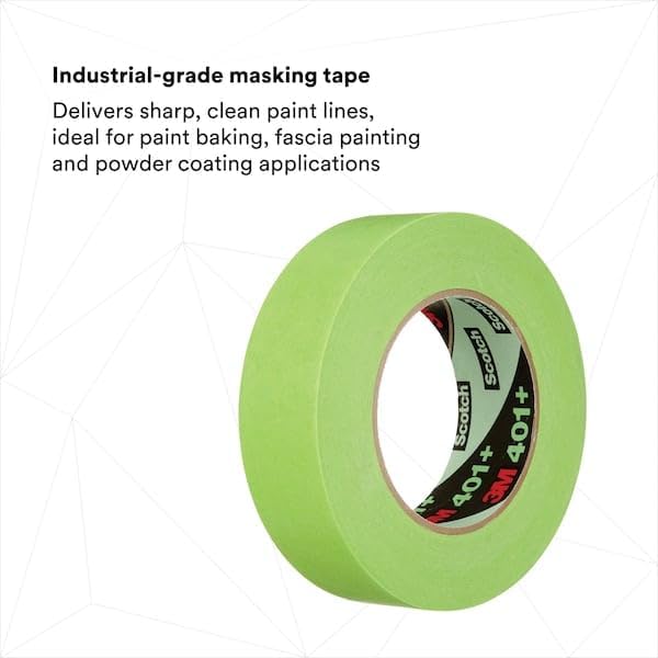 3M High Performance Green Masking Tape 401+, Superior Adhesion, Clean Removal, Highly Conformable, Paint-Bleed Resistant, 36 mm x 55 m, Individually Wrapped Roll, 1 Each - Image 5