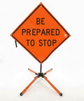 Traffic Roll-Up Sign Kit with Stand – Collapsible Safety Sign & Heavy-Duty Portable Stand, High Visibility, Easy Setup (Be Prepared To Stop, Non-reflective) by EASTERNMETALSIGNSANDSAFETY