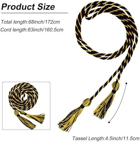 GraduationMall Graduation Honor Cord 68" BlackGold - Image 4