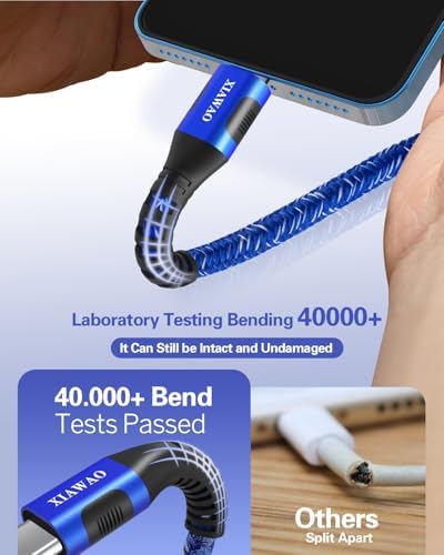 XIAWAO USB C Cable 6 Pack, Nylon Braided USB A to Type C Fast Charging Cord - Image 4