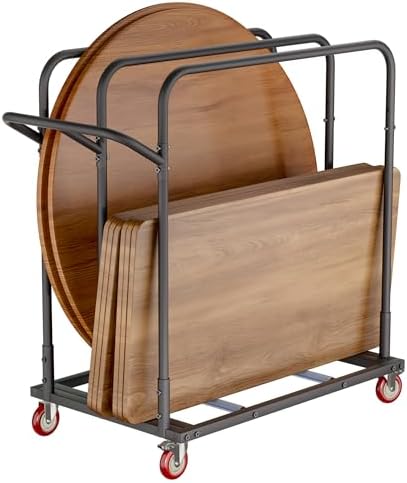 YOHKOH Drywall Cart, Panel & Table Cart - Heavy-Duty Folding Table Dolly with Triple-Rail, PU Swivel Casters, 800 lbs Load, Fit 8-10 Tables, 46.9" W x 31" D x 45.6" H by YOHKOH