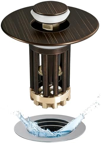 Anlige 3 in 1 Pop Up Bathroom Sink Stopper, Bathroom Sink Drain Strainer by Anlige