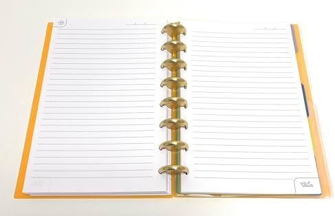 Talia Discbound Notebooks, Planner, Customizable, With 1" Gold Discs (BBQ Mustard, Junior (5.5in x 8.5in)) - Image 2
