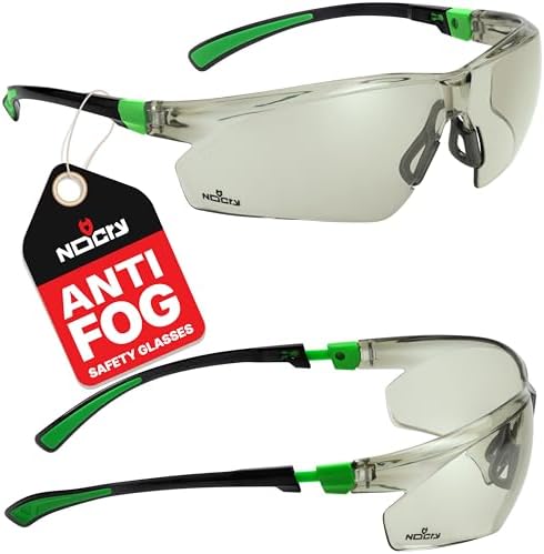 NoCry Tinted Safety Glasses for Men and Women with Anti-Fog and Scratch Resistant Wrap-Around Lenses — Adjustable Temples and Nose Pads — 100% UV Resistant, ANSI Z87.1 Certified Protective Eyewear by NoCry