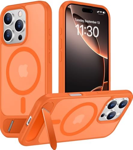 Temdan Magnetic Compatible with iPhone 16 Pro Max Case, [Built-in Invisible Kickstand][Compatible with MagSafe][Military Grade Shockproof] Slim Translucent Matte Phone Case for iPhone 16 Pro Max 6.9" by Temdan