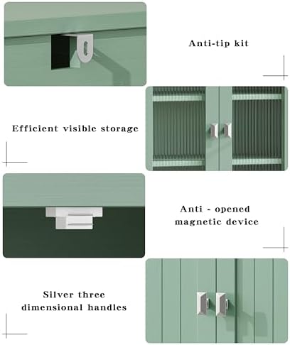 Akxomel 53.1" Tall Bathroom Cabinet 6 Doors Linen Floor Storage Cabinet - Image 6
