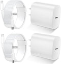 Phone 16 15 Charger Fast Charging Type C Chargers USB C Charge Block with 2 Pack 10FT USB C Cable Nylon Braided for Phones 16/16 Plus/16 Pro/16 Pro Max/Phone 15/15 Pro Max/Pad Pro,White by DiHines