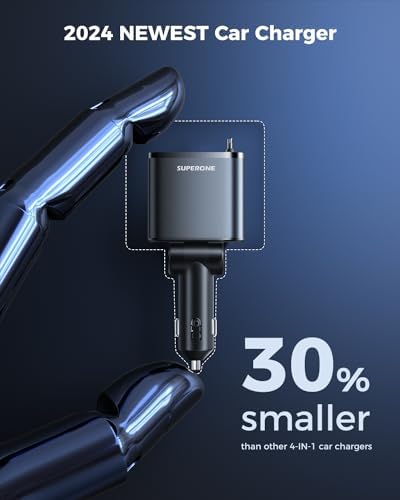 SUPERONE Retractable Car Charger, USB C Car Charger with Dual Type C Cords - Image 4
